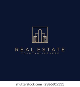 Iniciales Diseño del logotipo del vector inmobiliario Logo del inmobiliario Logo del inmueble Logo del Home