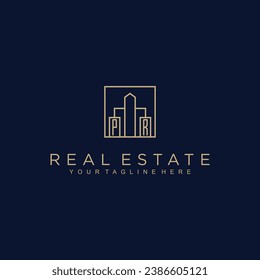 Iniciales Diseño del logotipo del vector inmobiliario Logo del inmobiliario Logo del inmueble Logo del Home