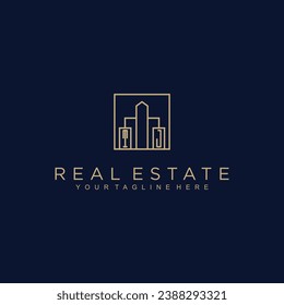 Iniciales Diseño del logotipo del vector inmobiliario Logo del inmobiliario Logo del inmueble Logo del Home