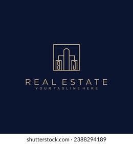 Initials Real estate vector logo design Real estate logo Property logo Home logo