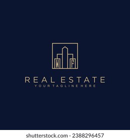 Initials Real estate vector logo design Real estate logo Property logo Home logo