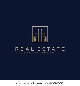 Initials Real estate vector logo design Real estate logo Property logo Home logo
