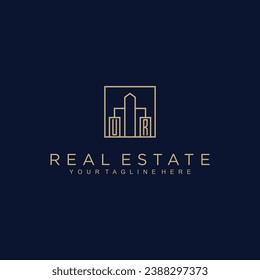Iniciales Diseño del logotipo del vector inmobiliario Logo del inmobiliario Logo del inmueble Logo del Home