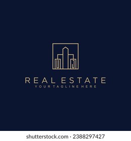 Iniciales Diseño del logotipo del vector inmobiliario Logo del inmobiliario Logo del inmueble Logo del Home