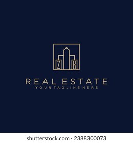 Iniciales Diseño del logotipo del vector inmobiliario Logo del inmobiliario Logo del inmueble Logo del Home