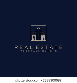 Initials Real estate vector logo design Real estate logo Property logo Home logo