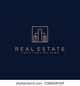 Initials Real estate vector logo design Real estate logo Property logo Home logo