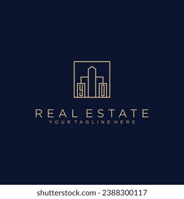 Initials Real estate vector logo design Real estate logo Property logo Home logo