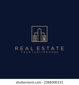 Initials Real estate vector logo design Real estate logo Property logo Home logo