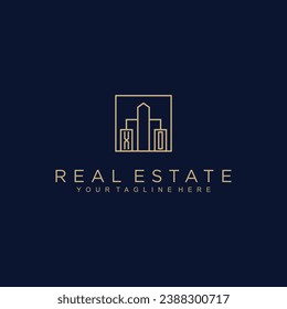 Initials Real estate vector logo design Real estate logo Property logo Home logo