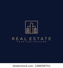 Iniciales Diseño del logotipo del vector inmobiliario Logo del inmobiliario Logo del inmueble Logo del Home
