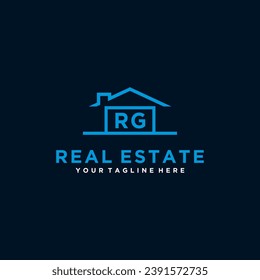 Initials Real estate vector logo design 