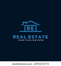 Initials Real estate vector logo design 