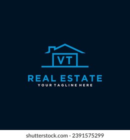 Initials Real estate vector logo design 