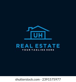 Initials Real estate vector logo design 