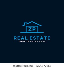 Initials Real estate vector logo design 