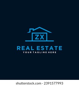 Initials Real estate vector logo design 