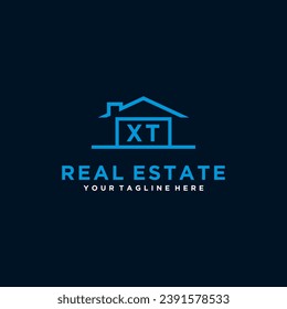 Initials Real estate vector logo design 