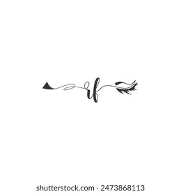 Initials RF calligraphy lettering beauty symbol