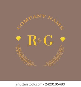 Initials RG letter monogram diamond gold company luxury
