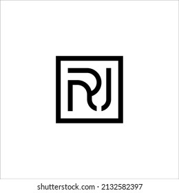 initials RJ in box logo design vector
