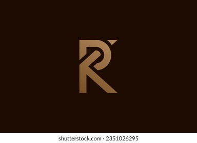 initials RK or KR logo. monogram logo design combination of letters R and K in gold color. usable for brand and business logos. flat design logo template element. vector illustration