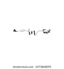 Initials RN calligraphy lettering beauty symbol