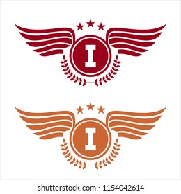 I initials royal wings emblem illustration 