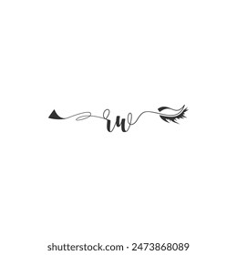 Initials RW calligraphy lettering beauty symbol