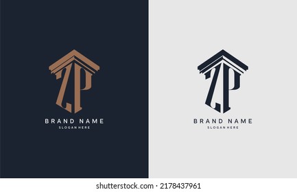 initials RY logo with pillar element. Best for law firm company, legal, lawyer vector monogram design.