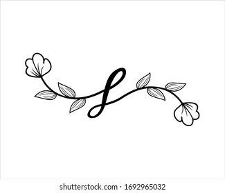 initials s beautiful with floral decorations