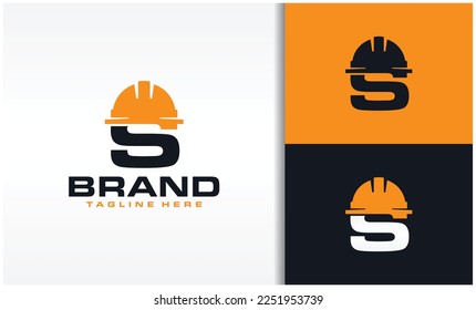 initials S cap construction logo