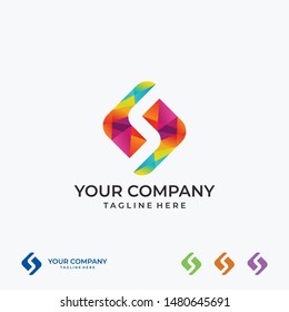 Initials S Colorfull editable logo business icon design inspiration Idea concept. Vector eps10