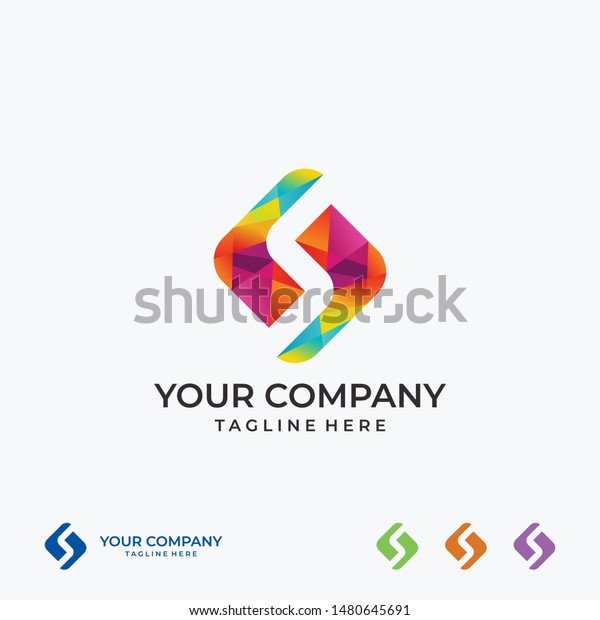 Initials S Colorfull Editable Logo Business Stock Vector (Royalty Free