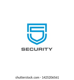 the initials S form a shield