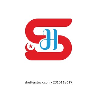 
initials s h logo vector template