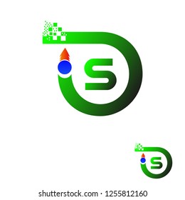 initials S letter , oil logo template , vector for business corporate , element , illustration