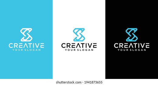 Initials S logo design is simple, creative, unique and innovative