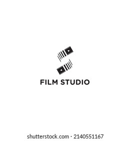 initials s logo film studio design vector