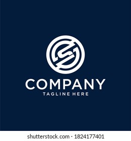 Initials S logo template with a white style color for the company Premium Vector
