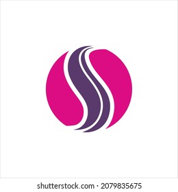 initials s logo vector hair template