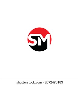 initials s m logo vector blog template