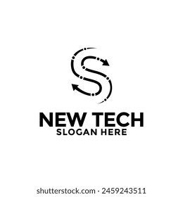 Initials S Technology logo, Modern Tech Initial logo template