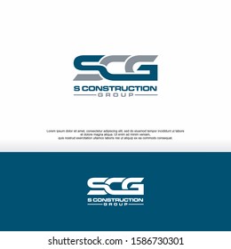 initials SCG for construction companies, the letter CG stands for construction group, logo