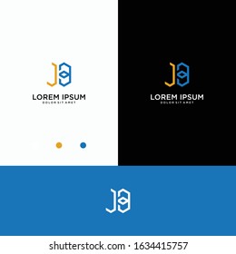 initials simple and modern letter jb logo, stock vector
