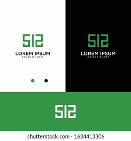 initials simple and modern letter sis or s12 logo, stock vector