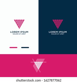 initials simple and modern letter v logo, stock vector