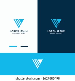 initials simple and modern letter vs logo, stock vector