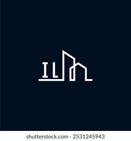 initials a sleek and modern logo showcases abstract architectural shapes, emphasizing creativity and innovation in building design against a dark background