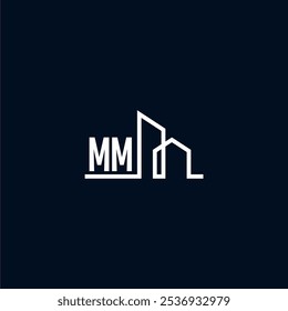 iniciais um logotipo moderno e elegante mostra formas arquitetônicas abstratas, enfatizando a criatividade e inovação no design de edifícios contra um escuro